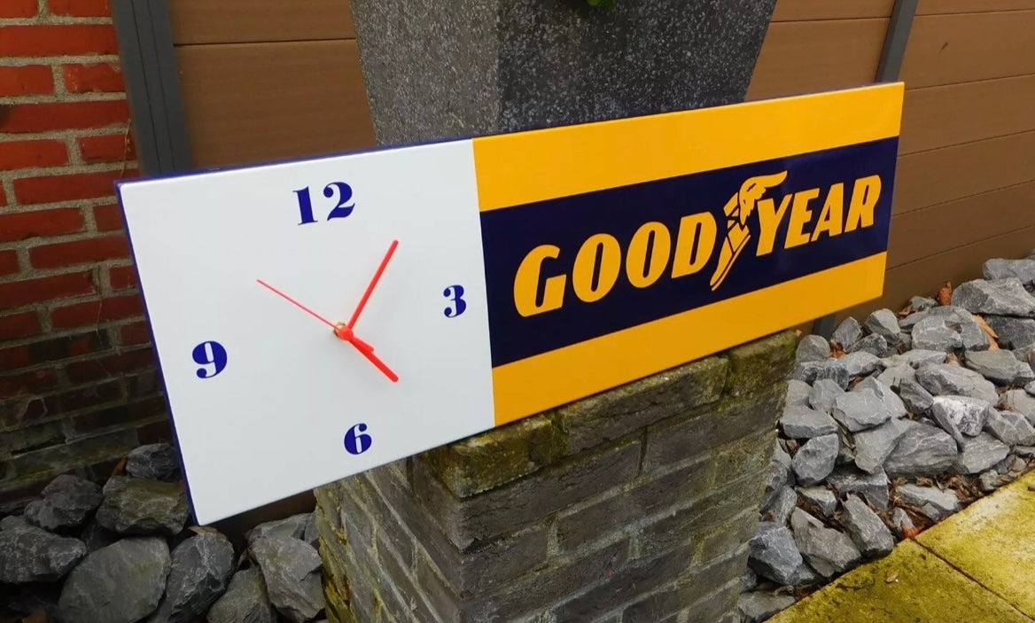 Goodyear Enamel Clock Sign