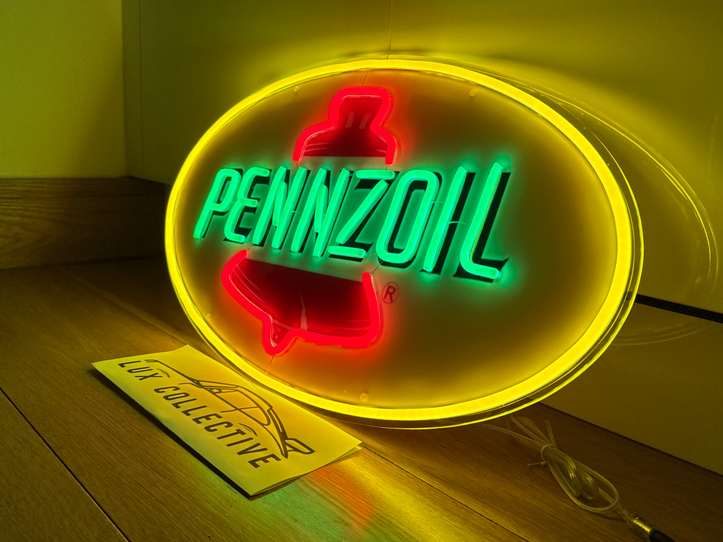 Pennzoil Neon Sign – Retro Garage Man Cave LED Wall Light