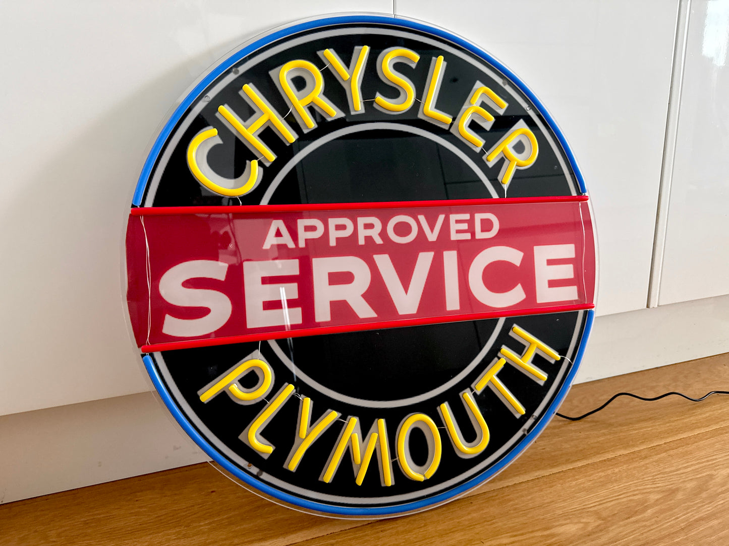 Chrysler Plymouth Neon Illuminated LED Sign Approved Service
