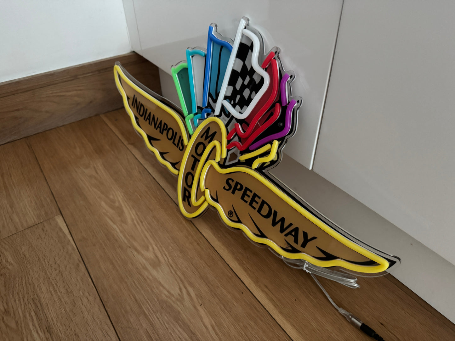 Indianapolis Motor Speedway Neon Illuminated Sign - Wall Light for Racing Garage, Workshop or Man Cave