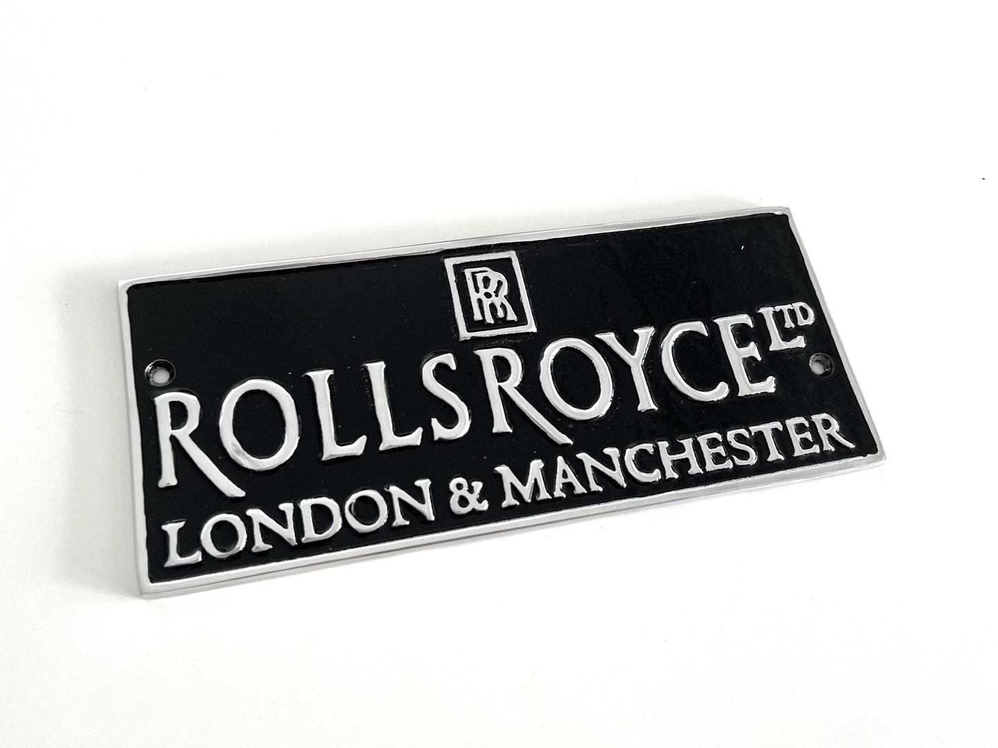 Rolls Royce Black Metal Plaque