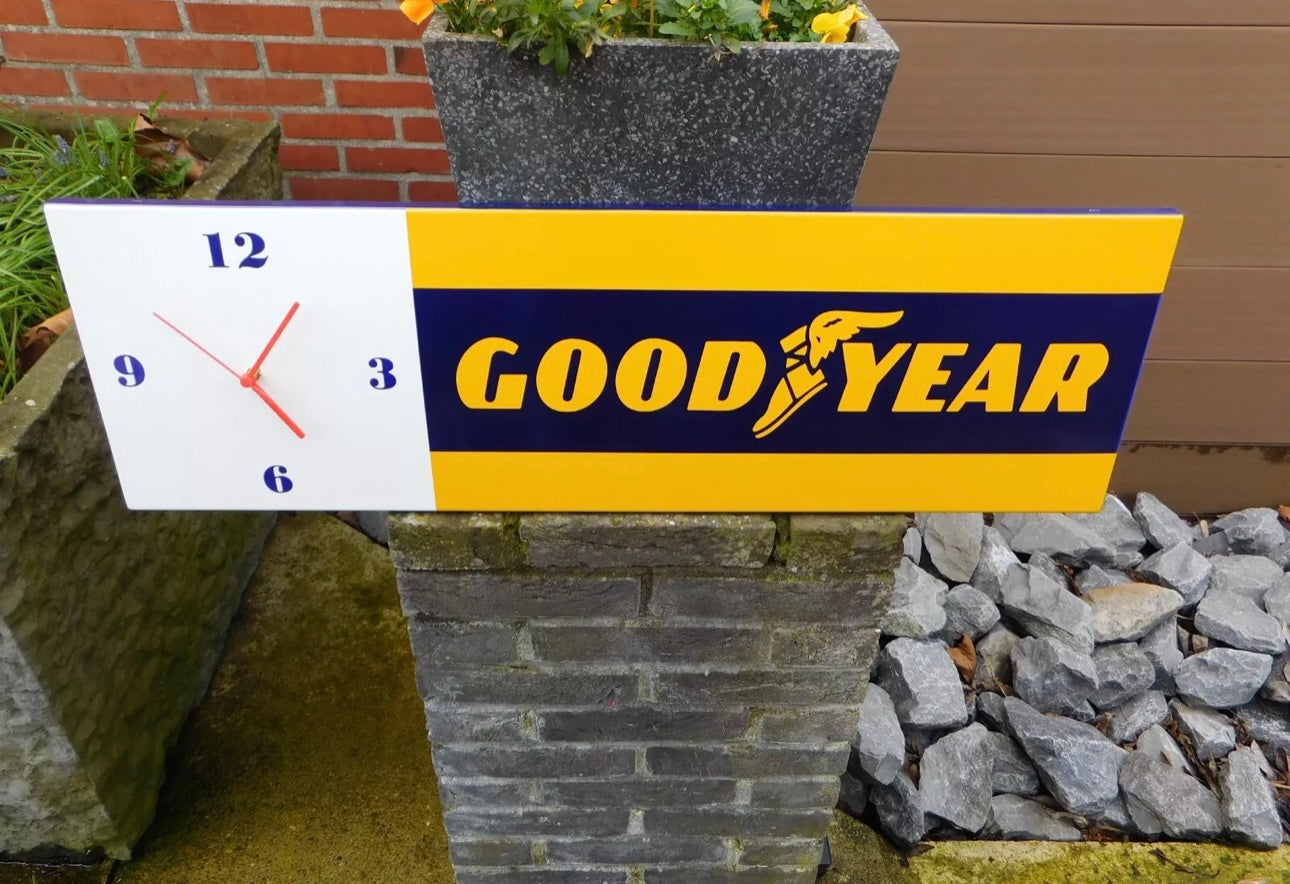 Goodyear Enamel Clock Sign