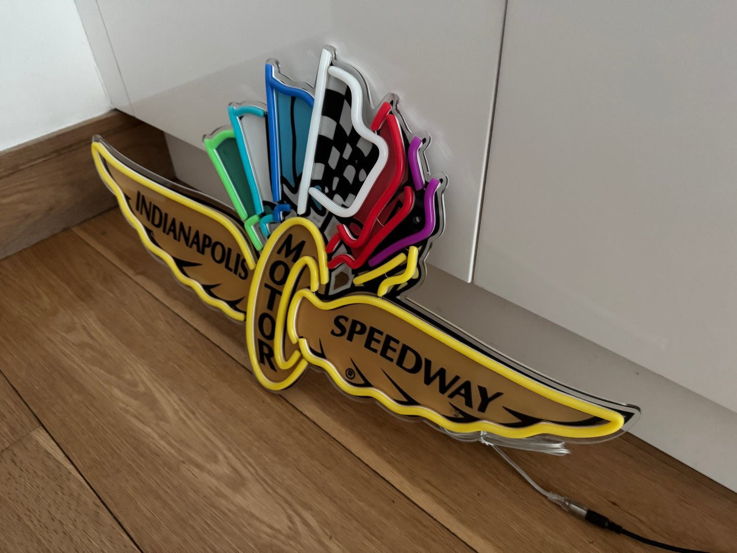 Indianapolis Motor Speedway Neon Illuminated Sign - Wall Light for Racing Garage, Workshop or Man Cave
